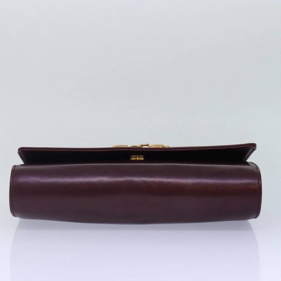 CELINE Chain Shoulder Bag Leather 2way Bordeaux Auth 87001 - Picture 5 of 16